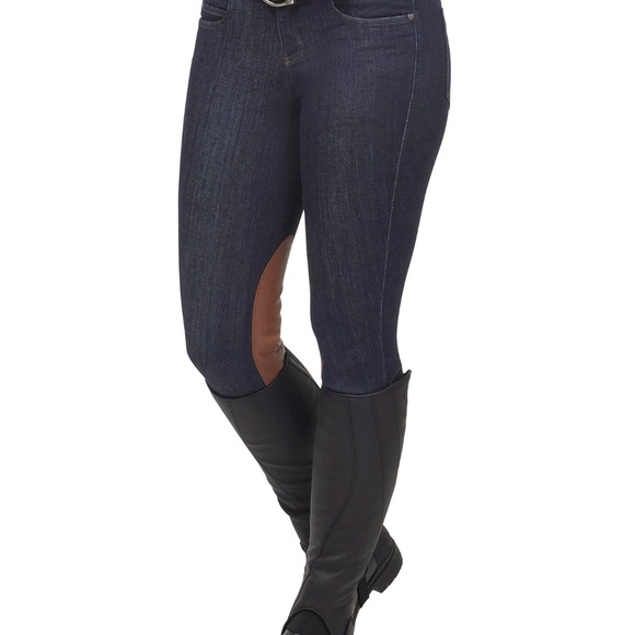 Kerrits Activewear Stretch Denim Knee Patch Riding Breech Size SDENIM / S - Picture 1 of 10